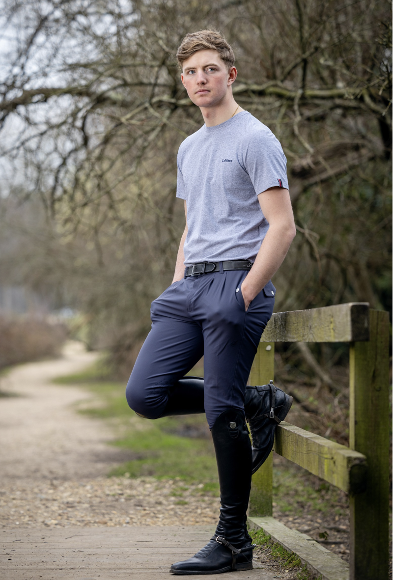 LeMieux Mens Elite Classic Pleated Breech in Flint Grey-3